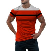 Crvene majice Muške modne majice Kratki rukav Crewneck Mišićna vježba Košulja pamučna majica