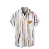Muška haljina košulja kratkih rukava traka uzorka ljetne majice The Casual gumb dolje havajska majica