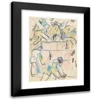 Edvard Munch Crni moderni uokvireni muzej umjetnički print pod nazivom - radnici scena