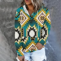 EGMY ženska ležerna ispisana bluza s dugim rukavima, tiskani pulover Hoodies