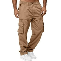 Muške hlače Cargo Casual Solid Color Pantriser Modni kombinezoni Plaža Ravna noga Fitness Sportske džepove