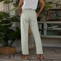 Kaicj ženske hlače Žene visoke strukske prorezne hlače za hlače obične noge joga hlače sive, m