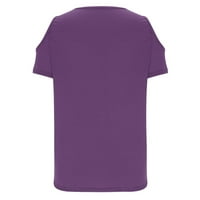 Vrhovi vježbanja za žene, ljetne majice za žene V izrez Criss Cross Cold ramena bluza, majice za žene