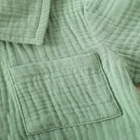 Baby Boy pamučna posteljina odjeća set ljetna ležerna majica s kratkim rukavima sa džepom + hlače +