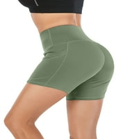 Sportski joga Ženski viši struk za bicikliste kratke hlače Yoga Trčanje Kompresije Atletski kratke hlače