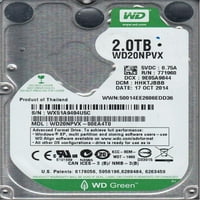 WD20NPVX-00EA4T0, DCM HHKTJBBB, Western Digital 2TB SATA 2. Hard disk