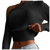 Modne žene seksi čvrste boje od ramena dugih rukava duks pulover bluza hot6sl4871866