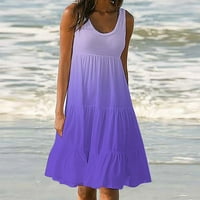 Lolmot Ženska ljetna haljina bez rukava bez rukava Ležerne prilike, Flowy Midi haljina Odmor na plaži