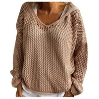 WHLBF Dukseri pulover za žene, ženske pletene vanjsko zaštita od sunca pletena odjeća za zaštitu od