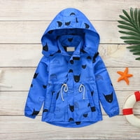 Juebong Toddler Kids Baby Boys Girls Fashion Slatko crtani uzorak Vjetrootporna jakna Odvojivi mekani