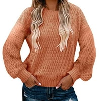 Riforla ženska turtleneck dugi lutkački rukavac preveliki pleteni pulover Ženska duksera duksera odjeću
