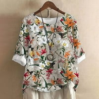 Taotanxi Fashion Woman Causel Bluza za zatvaranje vrata 1 2Sleeve majica Ljetni vrhovi ljetni prodajni