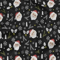 Onuone rayon crna tkanina božićna zanatska projekta Dekor tkanine Štampano od dvorišta široko