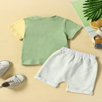 Baby Boys Hotsas setovi kratkih rukava kontrastne boje i kratke hlače za izvlačenje postavljaju odjeću