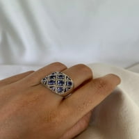 Carillon Tanzanite prsten, klaster dragulja 1. CT Sterling srebrni prsten za žene, Veličina prstena: