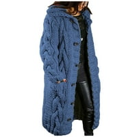 Jednokrevetni džemper rukavi dugim kapuljačom kapuljač kaputić džep veliki ženski kaput kokice kardigani