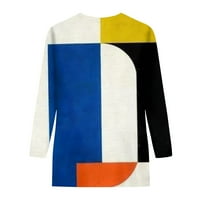 Efsteb ženske majice tuničke vrhove boja blok geometrija na vrhu pušta ležerne trendi udobne meke labave