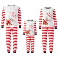 Treegren Božićni ispisani pidžami za porodičnu podudaranje PJS postavljaju klasični odmor Xmas Print