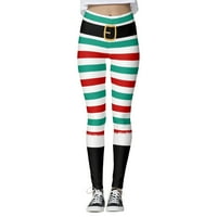 Žene prilagođene božićne pantalone prilagođene mršave tajice za gamaše koje trče Božić Santa Pilates