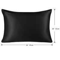 Piccocasa Momme svilenski jastučni jastučni jastučni jastuk, crni kralj