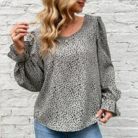 Žene Ležerne prilike modni pulover Print udoban bluza s dugim rukavima plus veličina ženskih vrhova