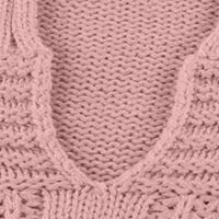 Paille žene pletene kabel pletene pulover Jumper vrhom ležerne džemper ružičasti xxl