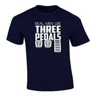 Smiješni muškarci koriste tri pedale za odrasle majica kratkih rukava-navy-xxl