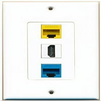 Riteav - Port HDMI CAT5E Ethernet Blue CAT5E Ethernet žuta zidna ploča ukrasna