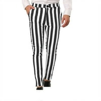 Poslovne pantalone za muškarce Stretske haljine Hlače Stripe personalizirani tanki džepni gumb pletene