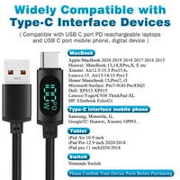 Urban USB C do USB C kabel 3,3ft 7a 100W, 1pack, USB 2. TIP CABLE CABLING Brzo naboj za Vivo X30, MacBook