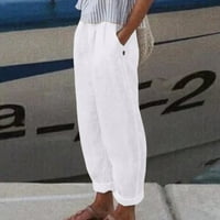 Teretne hlače Žene Visoke struk široke noge modne modne elastične pantalone udobne ravne duge s džepovima
