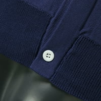 Pgeraug za MONE Gumb Pleteni kardigan jakna s dugim rukavima Flannel majica za muškarce Mornar M