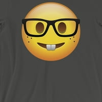 Emoji-nerd muški cool siva prekrasna sjajna pažljiva poklon majice