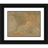 Nakon Claude Mellan Crna Ornate Wood Framed Double Matted Museum Art Print Naslijed: Mary Magdalene