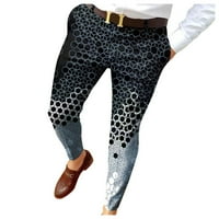 Leesechin teretni pantalone za muškarce Casual Kakis patentni zatvarače otisnute mid-strukne pantalone