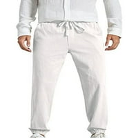 REJLUN MENS HLAČNE DRKE DRKA Čvrsto boje pantalone Ležerne salon Slim Fit Jogger White M