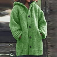 Ženski kardigan Dukseri Moderna fit jakna dukseva Radna posada Slatki džemperi za žene Zelene s