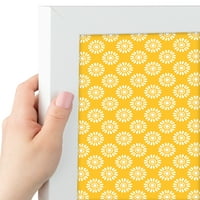 PINPI Custom Cork Bilten Board Yellow Cvijeće Poster Board ima platnu platnu s tkaninom, uramljena žutim