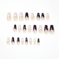 Lažni nokat u obliku slova T-u obliku slova Francuski bijeli ljubičasti biser lažni nokat za žene