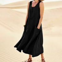 Ženska ljetna casual labava haljina na plaži pokrovite Longe Cami Maxi haljine sa džepom