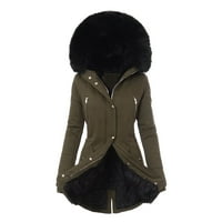 Zimski kaputi za žene s kapuljačom plus ekstremna hladna vremenska odjeća od runa obložena jakna s dugim