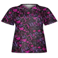 Capreze Womens piling vrhovi V-izrez kratkih rukava jednobojne košulje srce Radne majice s džepovima
