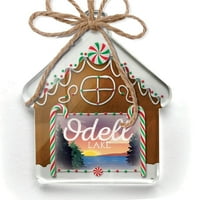 Ornament tiskani jedno obodno jezero Retro dizajn Odell Lake Božić Neonblond