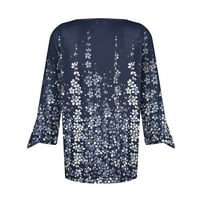 Ženske labave vrhove modne djevojke cvjetno tiskovina pulover odjeću jeseni proljetne majice s rukavima