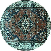 Ahgly Company u zatvorenom okruglom perzijskom svijetloj plavoj tradicionalnim prostirkama područja,