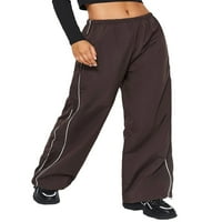 Ženske teretne hlače Ležerne prilike elastične širine noge trake trake padobranske hlače Y2K Streetwear