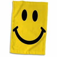 3drose žuto smajlizno lice - sretan nasmiješeni crtani film - 60-ih veseli veseli svijetli - ručnik,