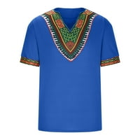 Auroural Man Odjeća za muškarce, modni ležerni etnički stil tiskani majica s kratkim rukavima na majicu