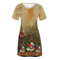 Ženska mini haljina Ljetna prodaja Cvjetni print Okrugli vrat Sundress za djevojke Plaža Fit za odmor