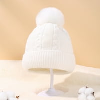 Zruodwans super mekana kapu za bebe Unise baby pleteni šešir sa plišanim dekorom Elastičnom šipkom čvrstom bojom mekana debela zgarna hladnoća otporna na dječju zimu